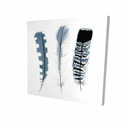 FONDO 16 x 16 in. Delicate Blue Feathers-Print on Canvas FO2793474